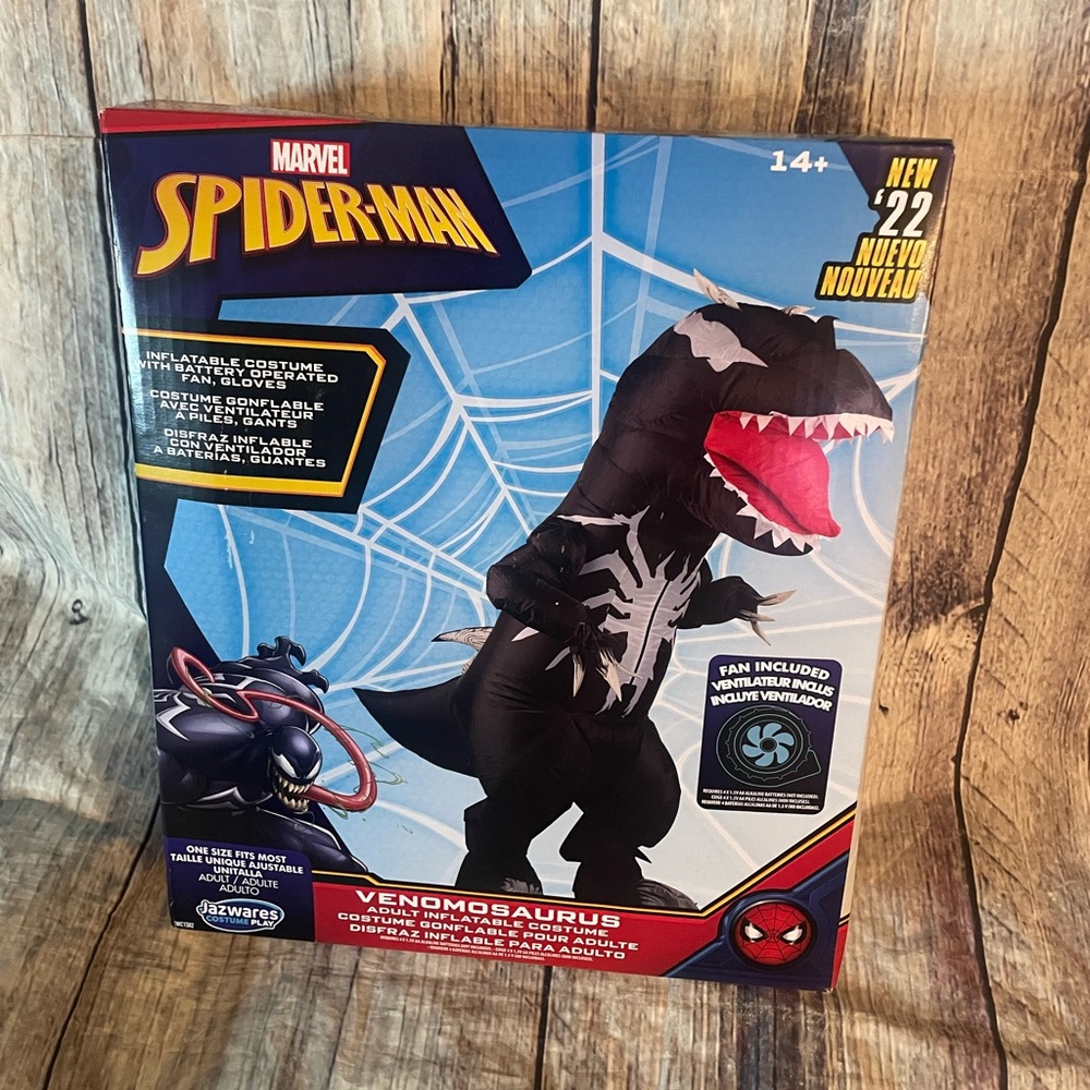HTF Venomosaurus Adult Inflatable Dinosaur Costume Spiderman by Jazwares